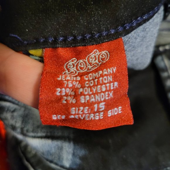 Gogo Star Skinny Jeans But Lift Black Gray Acid Wash Size 15 NWT - Picture 13 of 14